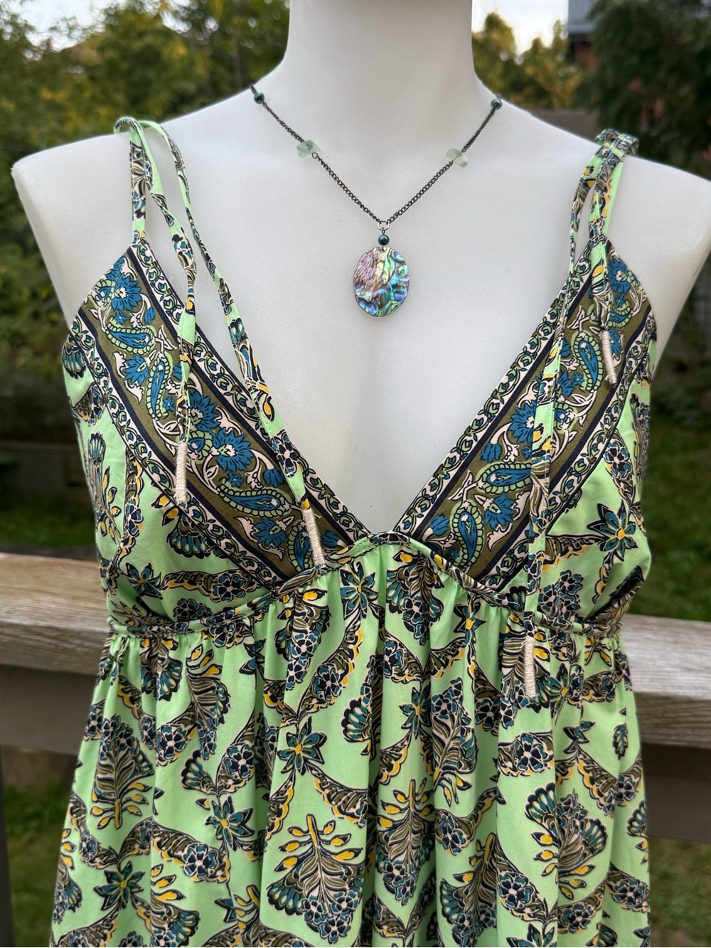 Free People Sorrento Stroll Maxi Dress
Color: Paradise Green Combo size M